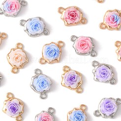 24 шт. 9-цветные подвески-соединители в виде цветка розы из сплава и смолы&nbsp;FIND-FS0004-71