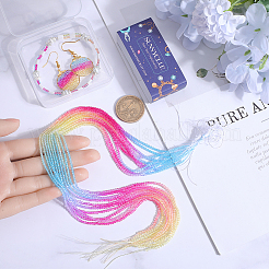 12 нить прозрачных стеклянных бусин градиентного цвета GLAA-SC0002-01