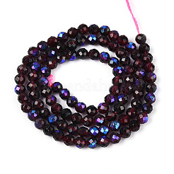 Нити из натуральных гранатовых бусин с покрытием цвета AB G-T144-B07-01