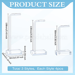 4 комплект из 3 прозрачных акриловых подставок для сережек&nbsp;EDIS-ME0001-01