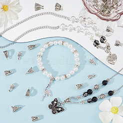 160 шт. 4 стиля тибетских цинковых трубчатых держателей из сплава TIBE-SP0001-05