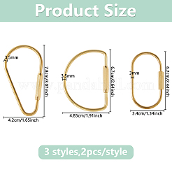 6шт 3 стиля латунные винтовые застежки&nbsp;FIND-DC0008-01