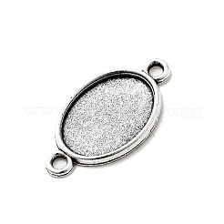Старинное серебро тибетский стиль сплава параметров соединителя плоский овал кабошон X-TIBE-M022-06AS