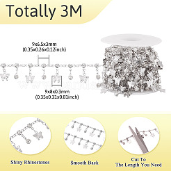 Плоские круглые звенья ручной работы со стразами длиной 3 м.&nbsp;CHC-TA0001-36