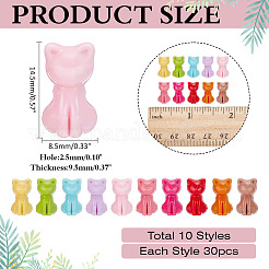 300 шт. непрозрачные акриловые бусины в виде котят MACR-ME0001-09