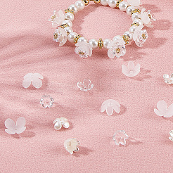 600 шт. 10 стиля АБС-пластиковые колпачки для бусин с имитацией жемчуга и акрила&nbsp;OACR-SC0002-34