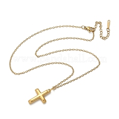 Ожерелья из нержавеющей стали 304 с подвеской-крестом и цепочкой&nbsp;NJEW-S442-04G