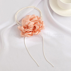 1 шт. ретро-ткань роза цветок вощеный шнур обертка колье колье для женщин NJEW-CP0001-05D