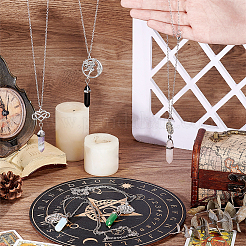 5 шт. 5 стиля стеклянных имитаций драгоценных камней подвески-пули ожерелья комплект&nbsp;NJEW-GA0001-04