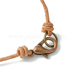 Ожерелья-чокеры из воловьей кожи с европейскими бусинами rondelle NJEW-JN04984