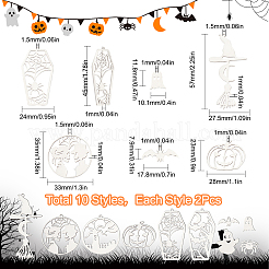 20 шт. 10 подвески из нержавеющей стали 201 с лазерной резкой STAS-SC0005-08