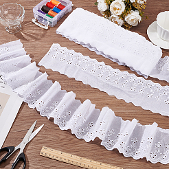 15 ярд хлопковой вышивки с полой цветочной кружевной отделкой OCOR-WH0003-045B