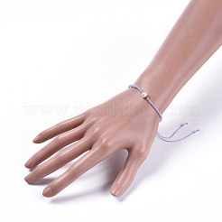 Регулируемые нейлоновые нити плетеные браслеты из бисера BJEW-JB04375