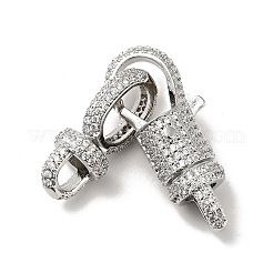 Замки из латуни с микропейвом и прозрачным фианитом KK-J301-01P