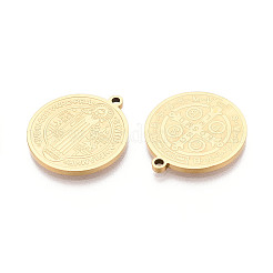 Плоские круглые католические религиозные подвески из нержавеющей стали 304&nbsp;STAS-T073-02G