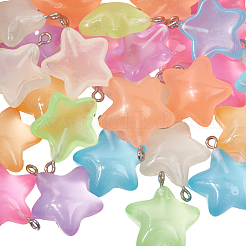 42шт 7 цвета светящиеся прозрачные подвески из смолы&nbsp;RESI-SP0001-38