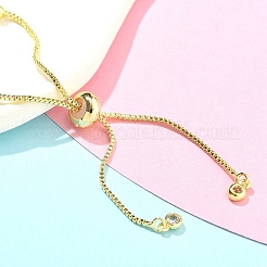 День матери латунные браслеты с микропаве из кубического циркония и серебра для женщин BJEW-S158-01G-B