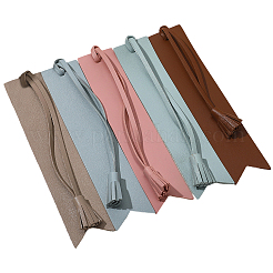 5 шт. 5-х цветная закладка из искусственной кожи с кисточкой&nbsp;AJEW-GF0011-83