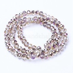 Гальванизируйте прозрачное стекло бисер нитей&nbsp;X-EGLA-A034-T4mm-Z02