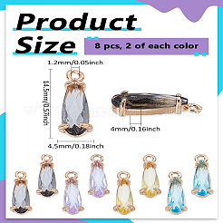 8шт 4 цвета граненые стеклянные подвески GLAA-LP0001-21