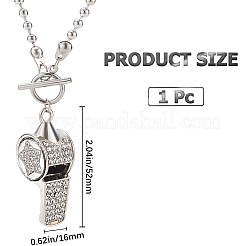 1 шт. ожерелье из нержавеющей стали с подвеской в виде свистка&nbsp;NJEW-CN0001-08