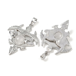 Подвески-треугольники из натурального кварца G-G293-01P-22