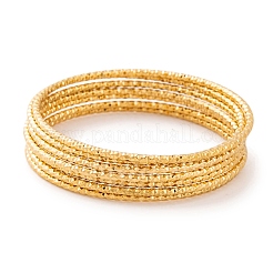 7шт. Набор текстурированных браслетов из нержавеющей стали 304 с вакуумным покрытием PVD для женщин&nbsp;BJEW-A011-12D-G