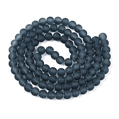 Матовые прозрачные стеклянные бусины GLAA-S031-8mm-12-01