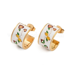 Серьги-гвоздики в форме цветка из нержавеющей стали 304 для женщин&nbsp;EJEW-B114-03G