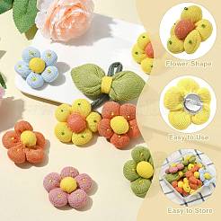 6 шт. 6 стили брошей из хлопка с цветком&nbsp;JEWB-CJ0001-72