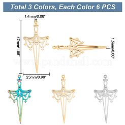 18шт. 3-х цветная подвеска из нержавеющей стали 304 FIND-DC0002-27