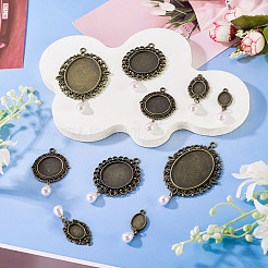10 шт. 5 стиля подвеска из сплава с кабошоном&nbsp;HJEW-TAC0119