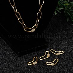 Латунь микропаве кубический цирконий винт карабин подвески с замком ZIRC-G160-60G