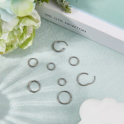 8 шт. 4 стиля гипоаллергенных серег-колец из чистого титана класса имплантов f136 EJEW-BBC0001-86