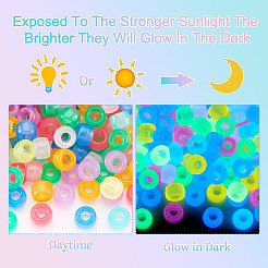 450шт 9 цвета прозрачные и светящиеся пластиковые бусины&nbsp;KY-TA0001-35