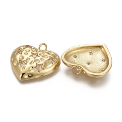 Кулоны из чеканной латуни с прозрачным кубическим цирконием&nbsp;KK-F821-14G