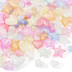 100 шт. 4 вида светящихся прозрачных акриловых бусин OACR-TA0003-90