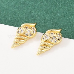 Комплект из латунного кулона и серег-гвоздиков с микропаве из кубических цирконий для женщин SJEW-F227-01C-G