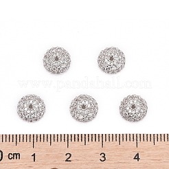 Безлепестковый полукруглый / купольные латунные микро проложить кубического циркония крышки шарика ZIRC-D062-P