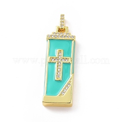 Латунные микропроволочные кубические циркониевые подвески из эмали KK-G460-04G