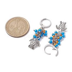 Серьги с подвесками из сплава в тибетском стиле EJEW-MZ00119-05