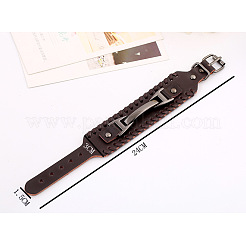 Плетеные браслеты из коровьей кожи&nbsp;FS-WG8B33A-01