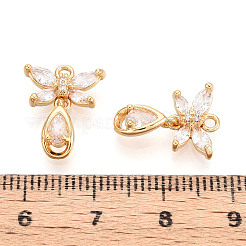 Латунные микропаве прозрачные подвески с фианитом KK-T078-05G-01