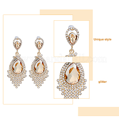 3 пара двухцветных стеклянных сережек-гвоздиков в форме капли EJEW-FI0001-88