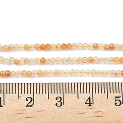 Нити бусин из натурального желтого кроличьего меха с рутиловым кварцем G-L622-C01-2mm