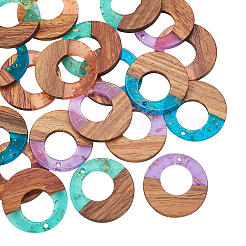 Подвески из прозрачной смолы и ореха&nbsp;RESI-CJ0001-73