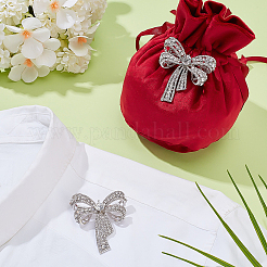 2 шт. броши из сплава и стекла в форме банта для одежды рюкзака&nbsp;JEWB-PH0001-42