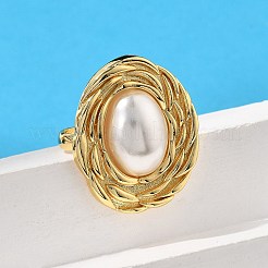 Овальные латунные кольца для женщин RJEW-S622-03G