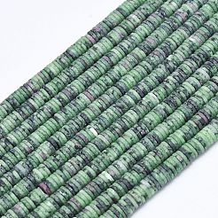 Натуральный рубин в цоизита бусин пряди G-P575-B29-6x1mm