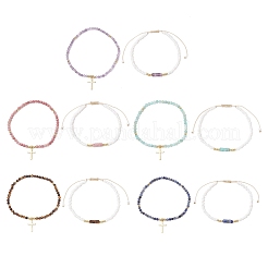 10 шт. 5 стильных браслета с натуральным аметистом BJEW-JB12545